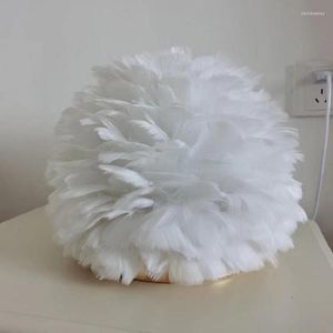 Table Lamps HJY Feather Lamp Romantic Warm Decorating Light Night For Living Room Bedroom Bedside Indoor