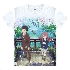 Erkek Tişörtleri Sessiz Ses Kısa Kollu Manga Koe NO Katachi Shoya Ishida Nishimiya Cosplay gömleklerinin şekli