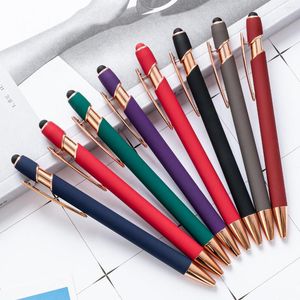 Penna a sfera in metallo con asta in alluminio capacitivo per scrittura a mano Touch Dual-use School Office Signature Gift