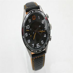 High quality men mp4 12c automatic mechanical watch black tricolor stainless steel dial leather strap 45mm259o