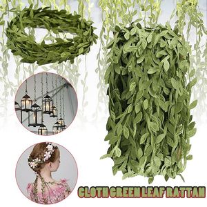 Dekorative Blumen 1 STÜCK 400 CM Grüne Rebe Künstliche Gefälschte Efeu-Girlande Blätter Kriechpflanzen Hochzeit Party DIY Floral Home Decor