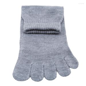 Calzini sportivi Inverno Uomo Five Fingers Warm Grip antiscivolo Punta fitness Traspirante Pantofola per polpaccio Yoga Floor