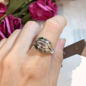 Buigari yılan kafa serisi tasarımcı yüzüğü kadın için elmas değerli taş boyutu 6 7 8 erkek altın kaplama 18k resmi reprodüksiyonlar klasik stil zarif hediye 001