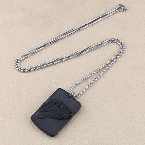 Pendant Necklaces Retro Ethnic Jewelry Style Sweater Chain Ebony Purple Light Sandalwood Feather Necklace Men And Women Accessories