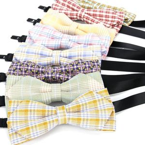 Bow Ties Men Bowtie Fashion Classic Plaid Jk Ribbon Neckwear Adjustable Mens Gifts Tie For Wedding England Style Accessories