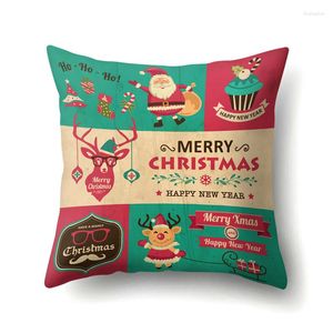 Pillow 1pc Christmas Decoration Throw Case For Home Bar Shop Decorative Santa Claus Snowman Elk Pattern Cover Pillowcase