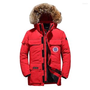 Men's Down 90%Down Jackets Men Winter Jacket Fashion Thick Warm Parkas Fur White Duck Coats Casual Man Waterproof 165