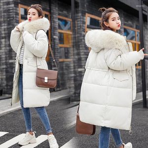 Kvinnors trenchrockar Bomull Autumn and Winter Down Clothes Korean version stor plus size Slim Fit Hooded Campera Mujer Sobretudo Veste