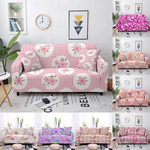 Chair Covers Stretch Pink Sofa Cover Elastic Slipcover For Living Room Lovely Printed Couch 1/2/3/4-seater Corner Armchair CoverChair