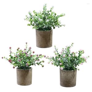 Dekorativa blommor 1 datorer Artificial Plant Desktop Potted Life Life Greenery Faux Office Bonsai Decoration Party Wedding Home Decor