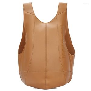 Ryggsäck läder handväska satchel skolväskor avslappnad rese dagpack mode damer rocksäck mochila feminina sacoche homme