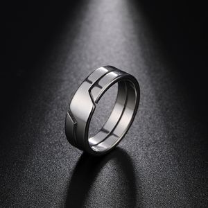 Fashion Simple Stainless Steel Couple Ring for Men Women Casual Finger Rings Jewelry Engagement Anniversary Gift