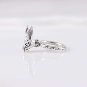 60% OFF 2023 New Luxury High Quality Fashion Jewelry for rabbit head men and women silver for lovers wind pair ring personality trend