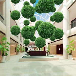 Decorative Flowers Artificial Plant Topiary Ball Green Plastic Grass Garden Decoration Home Outdoor Wedding Party Plants Decor