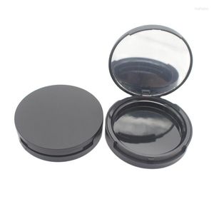 Bottiglie di stoccaggio 20 pz 59mm Vuoto Ombretto Cosmetico Contenitore di Polvere Pressata Pennello Fine FAI DA TE Nero Opaco Highlither Specchio Compatto