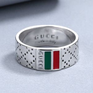 95% DI SCONTO 2023 Nuovi gioielli di moda di alta qualità di lusso per lo stesso stile anello dritto coppia di marea hip hop in argento tailandese