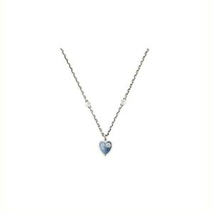 20% rabatt på alla artiklar 2023 Nya lyxiga högkvalitativa modesmycken för klassiska Sterling Silver Double Interlocking Family Blue Love Emamel Necklace Par Memorial Gift