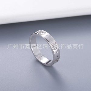 20% OFF 2023 New Luxury High Quality Fashion Jewelry for same Double new 18K white gold without diamond trend couple straight ring