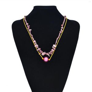 Koker 2023 Summer Fashion European American Retro Pärled Necklace For Women Turquoise Double Lay Angst Crystal CollarBone Chain