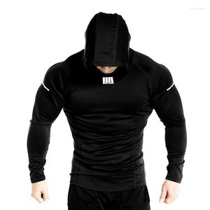 Erkek Hoodies Erkek Marka Marka Düz Renk Moda Sıradan Spor Salyaçları Fitness Kapüşonlu Ceket Erkek Likra Sweatshirts Spor giyim Giysileri