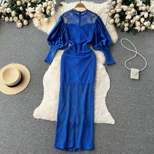 Nuove donne vestito sexy abiti estivi vintage scollo a V abiti da festa in pizzo signore elegante sottile una linea midi abito 2023