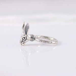 Fashion Collection 2023 New Luxury High Quality Fashion Jewelry for rabbit head men and women silver for lovers wind pair ring personality trend