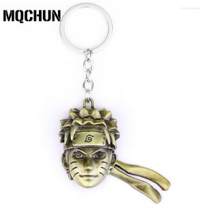 Keychains modetillbehör Anime Keychain Gold Head Cool Pendant Key Ring för fans Llaveros-50