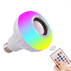 LUZ SMART LUZ Bluetooth Music Controle remoto E27 RGB Lâmpada colorida para casa El Bar