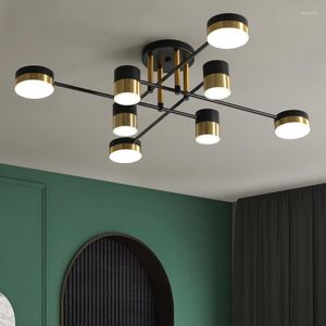 Chandeliers Nordic Minimalist Led Ceiling Chandelier Black Iron For Bedroom Table Dining Living Room Pendant Lamp Deco House Luster Lighting