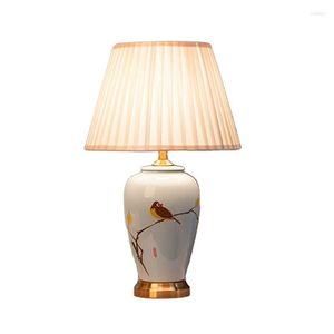 Table Lamps Chinese Flowers And Birds Ceramic Lamp BedRoom Bedside Living Room Foyer Study Desk Reading Night Light TD091