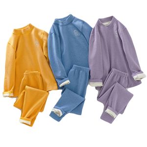 Pyjamas Kinder Herbst Winter Pyjamas Sets Jungen Mädchen Thermo-Unterwäsche Anzug Kinder Kleidung Teenager Nachtwäsche Outfits Casual Warme TopPants 230306