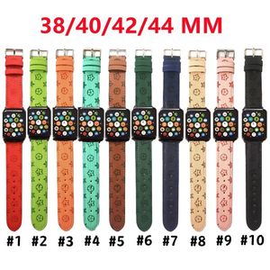 Fashion Top Designer Watchband -Träger für Apple Watch Band 42mm 38 mm 40 mm 44 mm Luxus -Designs Watchbands iwatch7 6 5 4 3 2 1 Se Pu Leder Brand Klassiker