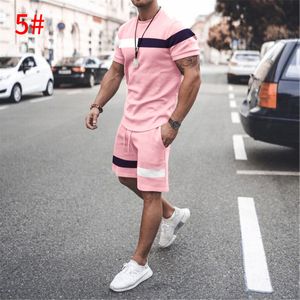 Tracki męskie Summer Solid Kolor Zestaw T-shirt Zestaw T-shirt Zestawy T-shirts dla mężczyzn Sportswear Street Short Sleeve Pants Tracksuit 230303