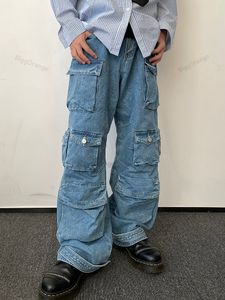 Męskie dżinsy Y2K Style Multi Pocket Tooling American Retro Street HARAJUKU PROIDERS MOPING PONTS MOUTHING Odzież 230306