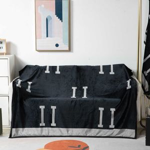 Delikat ullfiltar Letter Designer soffa täcker vuxna kastar filt utomhus lunch vila rese filt med taggar i3y4