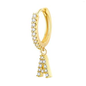 Hoop Earrings Crystal Zirconia Initials Earring Customized Letters Dangling Drop For Women Danity A -Z Piercing Jewelry