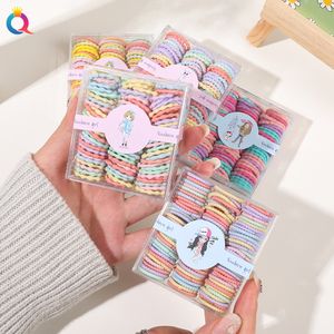 100 st/set Cute Girls Ribbon Elastic Hair Bands Scrunchies Ponytail Holder Rubber Bands Hair Ties Sweet Kids Hair Rope Hair Accessories 1839