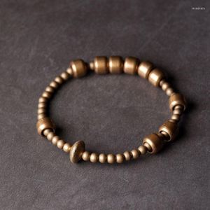 Strand Minimalist robusta koppar unik handgjorda stretcharmband oxiderade rock punk stil metall unisex tillbehör gåva för män kvinnor