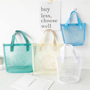 Sacos de compras Mesh bolsa bolsa feminino transparente Totes ecologicamente corretas ombro mulheres viagens casuais bolsas de praia