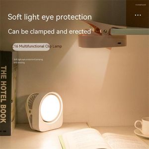 Bordslampor 4W 1A LED-klipp-On Desk Lamp 3 nivåer 1200mAh Batteri Dimning Eye Protection Reading Night