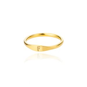 Designer Gold Tiny Inledande brev ringar för kvinnor mode A-Z Letter Finger Par Ring rostfritt stål Ring estetiska bröllop smycken present Bijoux femme ring 622