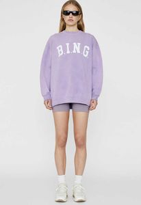 hoodie men BING 2023ss Sweatshirt Women Designer AB Washing Lavender Purple Loose Fleece Sweatshirt Fashion Pullover Hoodie High Qualit