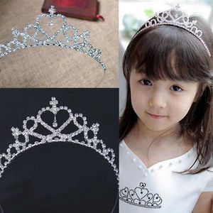 Tiaras عيد ميلاد سعيد كريستال راينستون تاج فرق الشعر للأطفال