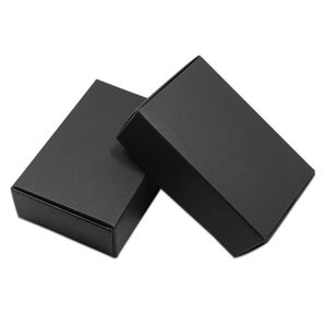 Present Wrap 30st Black Folding Candy Gift Packaging Kraft Paperboard Box för smycken Hantverk Handgjorda tvålförpackningar Party Decoration 230306