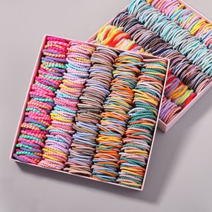 100Pcs lot Hair Bands Girls Candy Color Elastic Rubber Band Hair Bands Child Baby Headband Scrunchie Kids Hair Accessories