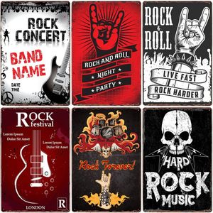 Rock Music Vintage Tin Sign Rock Roll Metal Art Poster Hard Rock Star Retro Plack för Bar Club Cafe Pub Home Wall Decor 30x20cm W03