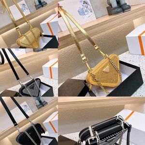 top Evening Bags shoulder bags purses designer women hand tote luxury Rhinestones crossbody bag mini triangle lady wallet 230213