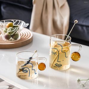 Wine Glasses KINGLANG Nice Designed Nordic Glass Water Teacup Home Milk Juice Cup Coffee Beverage Beer