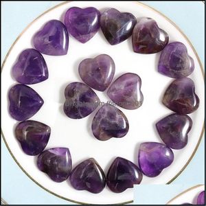 Pedras 20mm pequeno coração natural cura polida amor corações de ametha artesanato para decoração de decoração de casa jóias dhafv