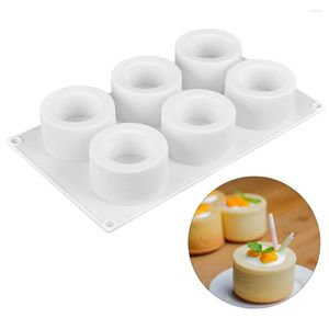 Baking Moulds 6 Holes Pudding Mold 3D Silicone Molds For Art Cake Dessert Round Cupcake Mould DIY Homemade Tools